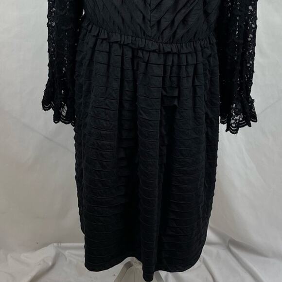 Suzanne Beto Black Ruffled Lace Boho Hippie Whimsigoth Dress NWT Size 2X - Picture 8 of 15